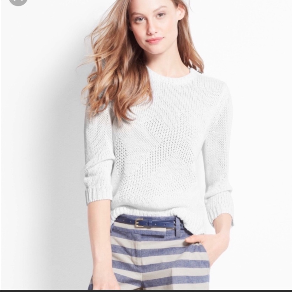 Ann Taylor White Anchor Sweater